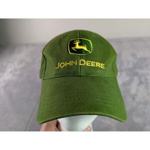John Deere Green Adjustable Baseball Cap Hat Nothing Runs Like A Deere Logo